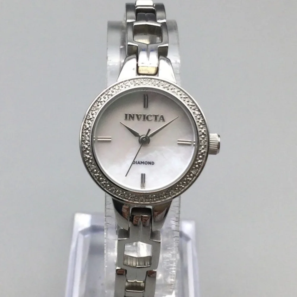 Invicta Women Watch 24mm Silver Tone Stainless Steel 42184 MOP New Battery 6.25